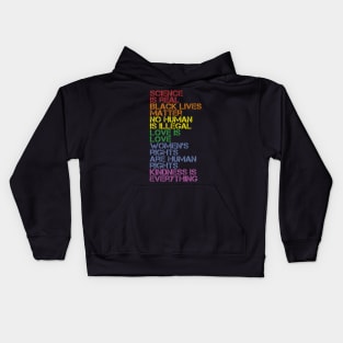 Science is Real Black Lives Matter Love Is Love T-Shirt - Human Rights Activist and Equality Kids Hoodie